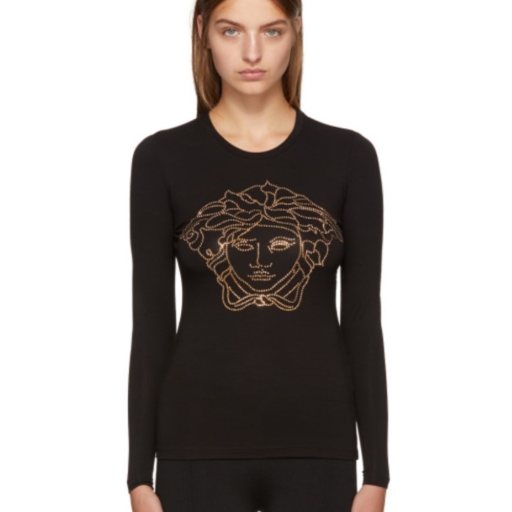 Versace gold studddd Medusa blouse